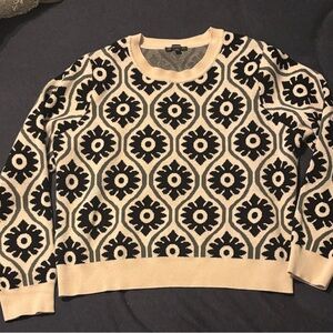 Black and Cream Patterned Women's Sweater